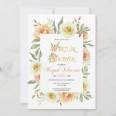 Perzikbloemen virtueel baby of vrijgezellenfeest kaart (Voorkant)