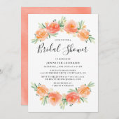 perzikbloementuin | Uitnodiging voor bruidsdouche (Voorkant / Achterkant)