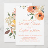 perzikbloementuin | Uitnodiging voor bruidsdouche (Voorkant / Achterkant)