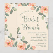 perzikbloemige | bruidbrunch kaart (Voorkant / Achterkant)