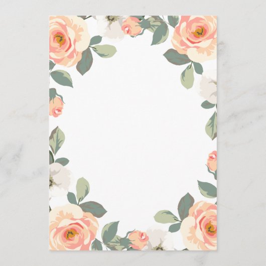  perzikbloemige | Bruiloft Menu (Achterkant)