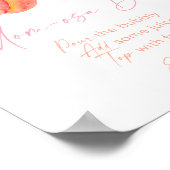 Perzikbloesem Baby shower Mimosa Bar Teken Poster (Hoek)