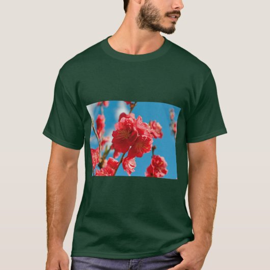 Perzikbloesem Bloem Print T-shirt (Voorkant)