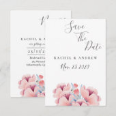 Perzikbloesem | Bloemen Bruiloft Save the Date (Voorkant / Achterkant)