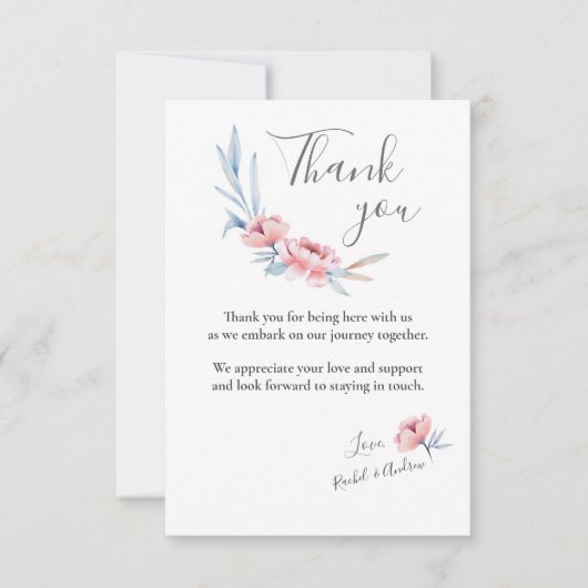 Perzikbloesem | Bloemenbruiloft dank u Bedankkaart (Voorkant)