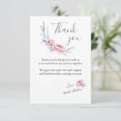 Perzikbloesem | Bloemenbruiloft dank u Bedankkaart (Staand voorkant)