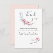 Perzikbloesem | Bloemenbruiloft dank u Bedankkaart (Voorkant / Achterkant)