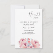 Perzikbloesem | Bloemenbruiloft Save the Date (Achterkant)