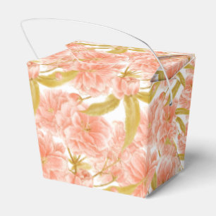 Perzikbloesem bloemenkunst waterverf patroon bedankdoosjes