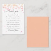 Perzikbloesem Bruiloft Dank Je Plaatskaartje (Voorkant / Achterkant)