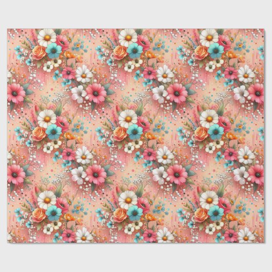 perzikbloesem cadeaupapier (Vlak)