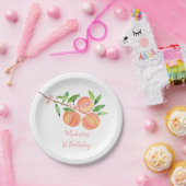 Perzikbloesem Een zoete perzik Verjaardag Papieren Bordje (Feest)