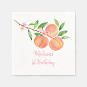 Perzikbloesem Een zoete perzik Verjaardag Servet (Voorkant)