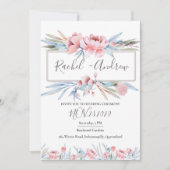 Perzikbloesem | Floral bruiloft uitnodiging (Voorkant)