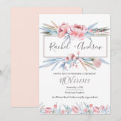 Perzikbloesem | Floral bruiloft uitnodiging (Voorkant / Achterkant)