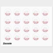 Perzikbloesem | Floral Wedding Invitation Envelope Ronde Sticker (Vel)