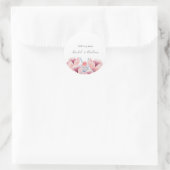 Perzikbloesem | Floral Wedding Invitation Envelope Ronde Sticker (Tas)