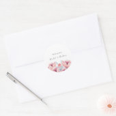 Perzikbloesem | Floral Wedding Invitation Envelope Ronde Sticker (Envelop)