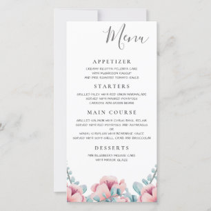 Perzikbloesem Floral Wedding Menu