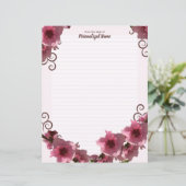 Perzikbloesem Gelijnd Papier Vellen (Staand voorkant)