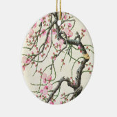 Perzikbloesem (kleur op papier) keramisch ornament (Rechts)