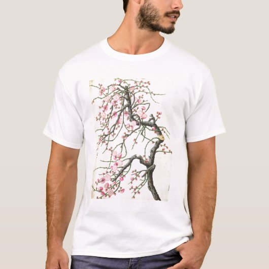 Perzikbloesem (kleur op papier) t-shirt (Voorkant)