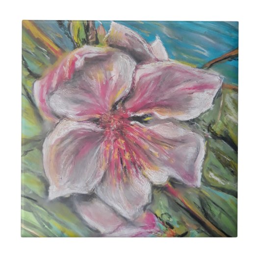 Perzikbloesem Tegeltje (Voorkant)