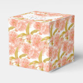 Perzikbloesem waterverf floral patterned custom bedankdoosjes (Voorkant Zijde)