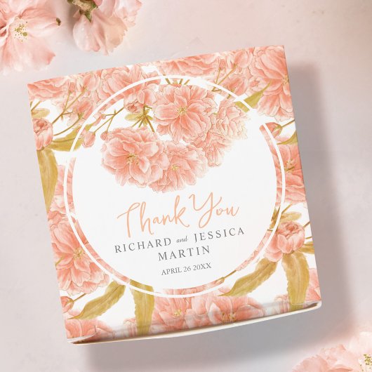 Perzikbloesem waterverf floral patterned custom bedankdoosjes