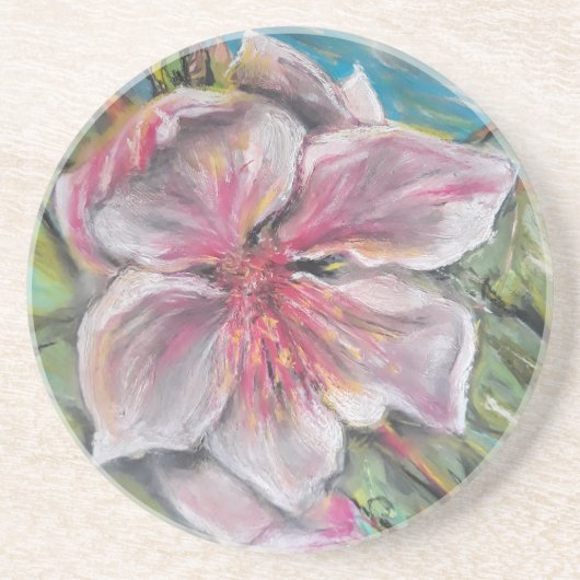 Perzikbloesem Zandsteen Onderzetter (Voorkant)