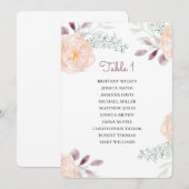 Perzikbloesem zitplaatsenkaart. Bloemstuk bruiloft Kaart (Voorkant / Achterkant)