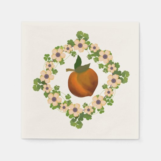 Perzikbloesemkrans Servetten (Voorkant)