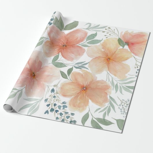 Perzikbloesems  cadeaupapier (Uitgerold)