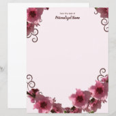 Perzikbloesems ongevoerde papieren vellen (Voorkant / Achterkant)