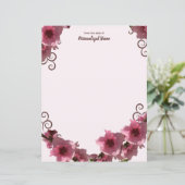 Perzikbloesems ongevoerde papieren vellen (Staand voorkant)