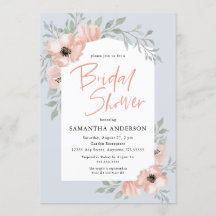 Perzikbloesems Stof Blauw Handgeschreven Bruidsdou