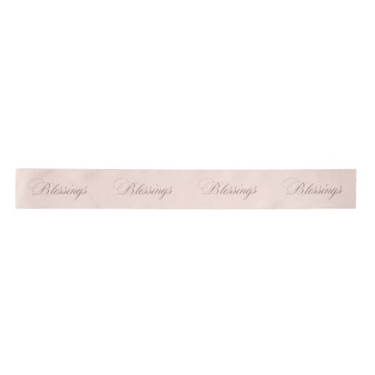 Perzikblush Blessings Satin Ribbon Satijnen Lint (Voorkant)
