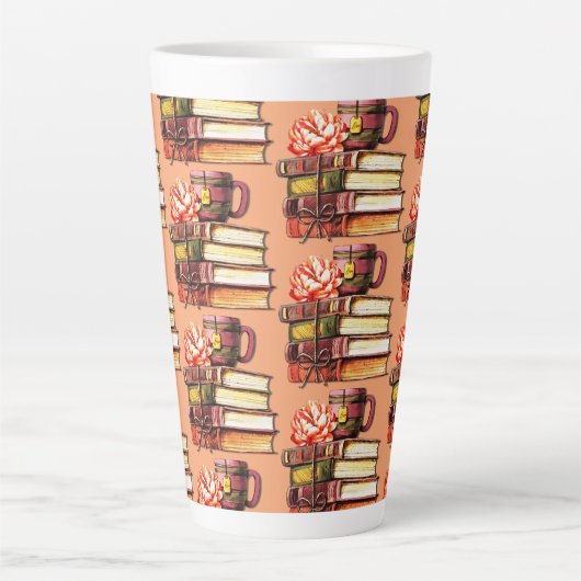 Perzikboeken en -thee latte mok (Voorkant)