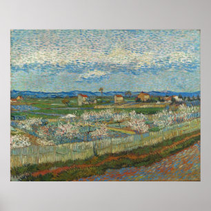 Perzikbomen in Bloei door Van Gogh Poster