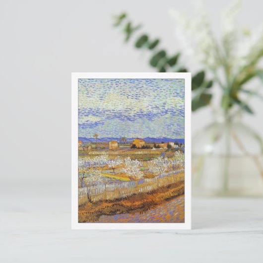 Perzikbomen in Bloesem door Van Gogh Briefkaart (Staand voorkant)