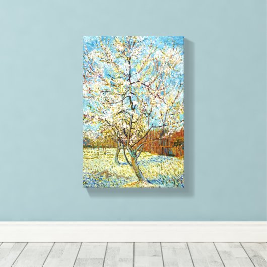 Perzikbomen in Blossom Vincent Van Gogh Canvas Afdruk (Insitu (Houten vloer))