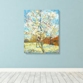 Perzikbomen in Blossom Vincent Van Gogh Canvas Afdruk (Insitu (Houten vloer))