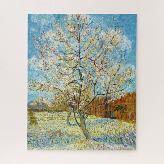 Perzikbomen in Blossom Vincent Van Gogh levendig Legpuzzel (Verticaal)