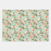 Perzikboom Bloemen Bloemen Botanische Bloesem Prin Inpakpapier Vel (Voorkant 3)