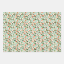 Perzikboom Bloemen Bloemen Botanische Bloesem Prin Inpakpapier Vel