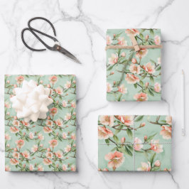 Perzikboom Bloemen Bloemen Botanische Bloesem Prin Inpakpapier Vel