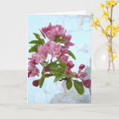 Perzikboom Bloesems Blank Kaart (Gele Bloem)