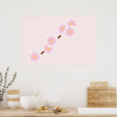 Perzikboom bloesems poster (Keuken)