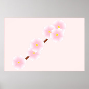 Perzikboom bloesems poster