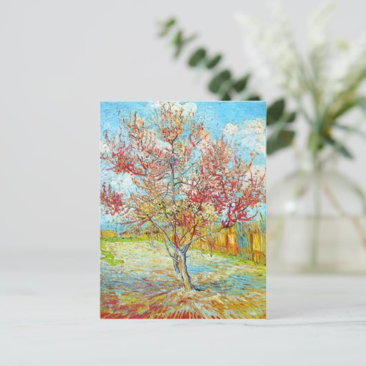 Perzikboom in Bloom in Arles, Van Gogh Briefkaart (Staand voorkant)